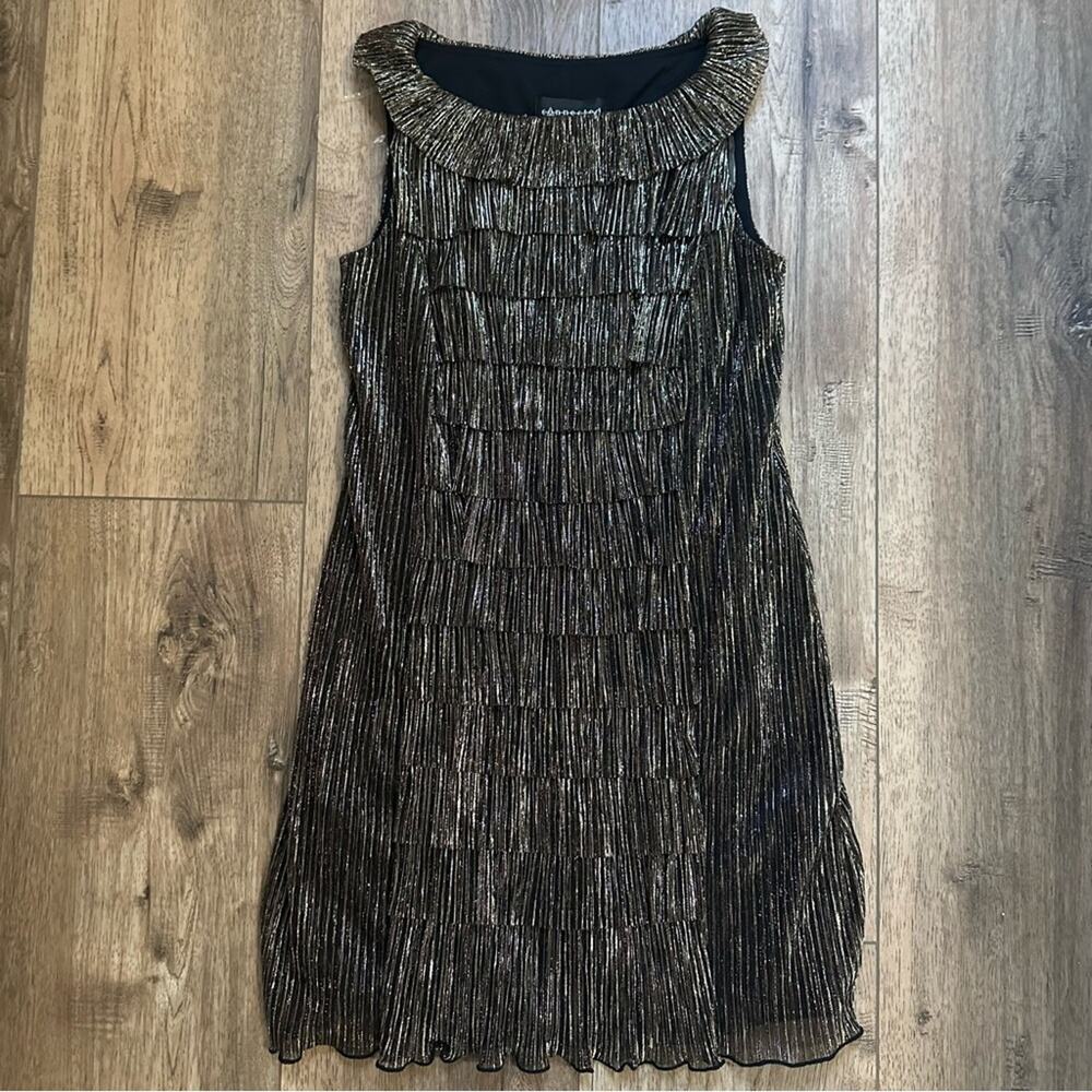 Connected Apparel Black/Gold Mini Dress, Holidays, 1920’s, New Year’s, Party, 4P